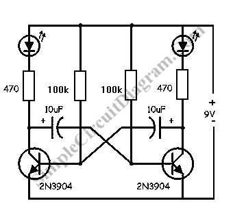 LED Flasher Using Transistor – Simple Circuit Diagram