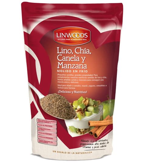 Semillas de lino chía canela y manzana molidas Linwoods 200 Gr