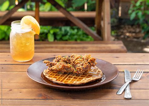 Chicken And Waffles Southern Brunch By Stocksy Contributor J