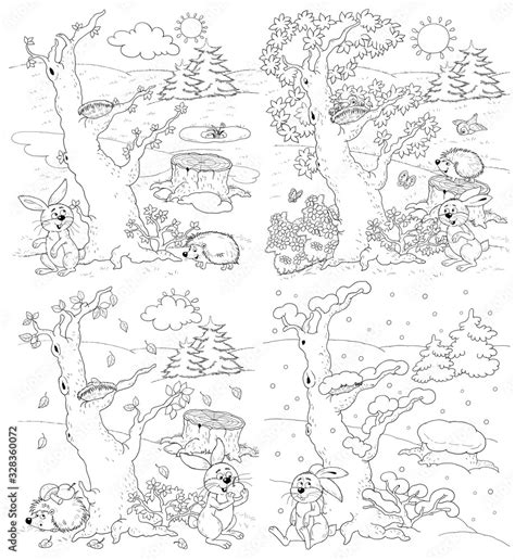 The Four Seasons Coloring Pages For Preschoolers