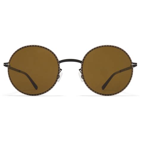 Mykita Lale Lite Black Sand Brown Metal Collection Sunglasses