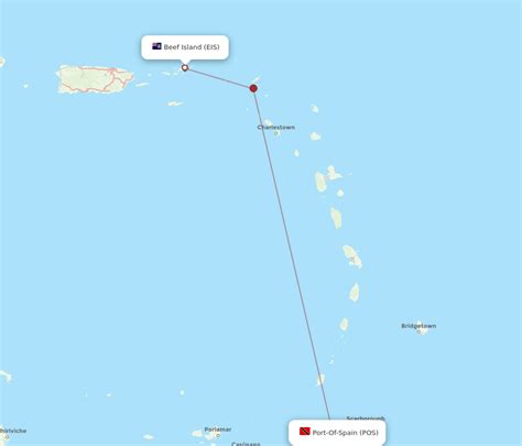 All Flight Routes From Port Of Spain To Beef Island Pos To Eis