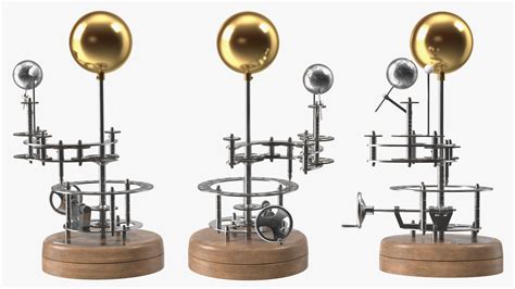 Steel Antique Orrery Solar System Rigged For Cinema D D Model