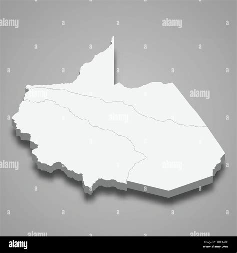 Mapa isométrico 3d de Madre de Dios es una región del Perú ilustración