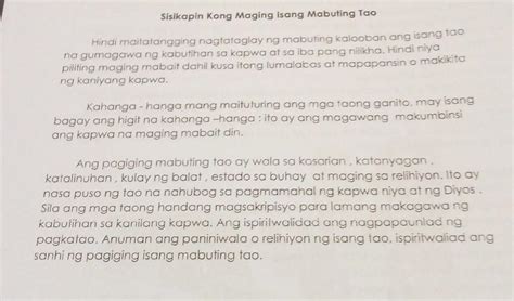 Mga Tanong 1 Ano Ang Taglay Ng Isang Tao Na Gumagawa Ng Kabutihan Sa