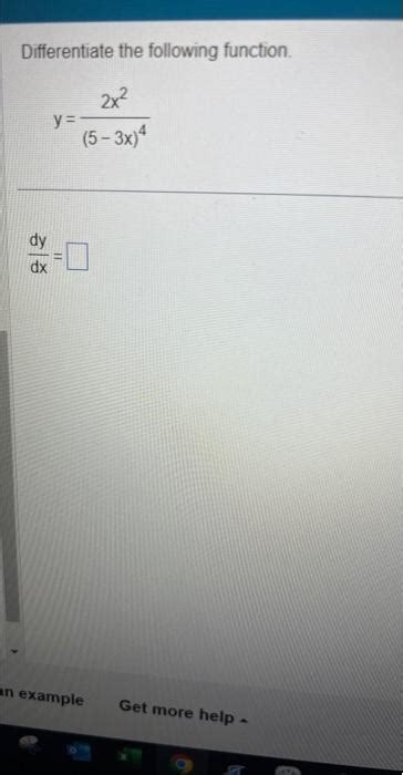 Solved Differentiate The Following Function Y5−3x42x2