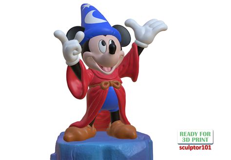 Fanart Fantasia Mickey Mouse The Sorcerer Rock and Base - 3D Model by ...