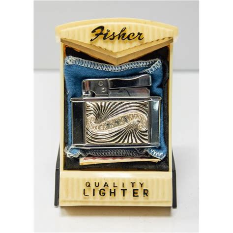 Ornate Fisher Lighter With Case 1950s