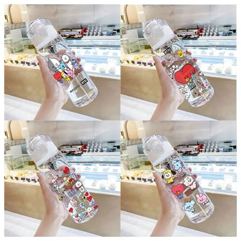 Bt Kawaii Cartoon Cute Shooky Tata Rj Cooky Chimmy Water Cup Plastic