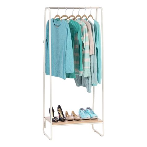 IRIS Clothing Rack, Small Clothes Rack with Wood Shelf, Freestanding ...