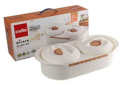 Pieces Round Cello Insulated Wicker Twin Hot Pot White For Home Capacity At