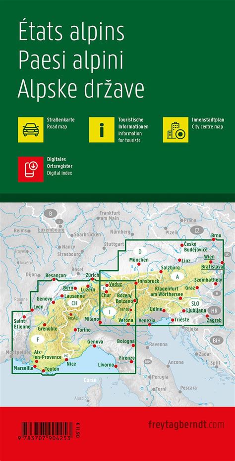 Road Map Alps Freytag And Berndt Maps Company Travel And Hiking