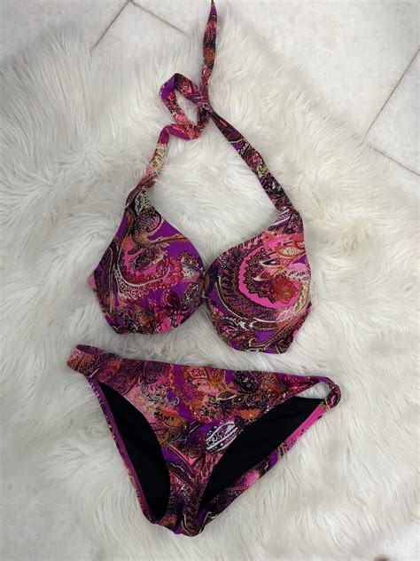 Victoria S Secret Bright Floral Bikini M 34DD Gem