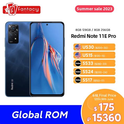 Global Rom Xiaomi Redmi Note 11 E Pro 5G Smartphone Note 11E Pro ...