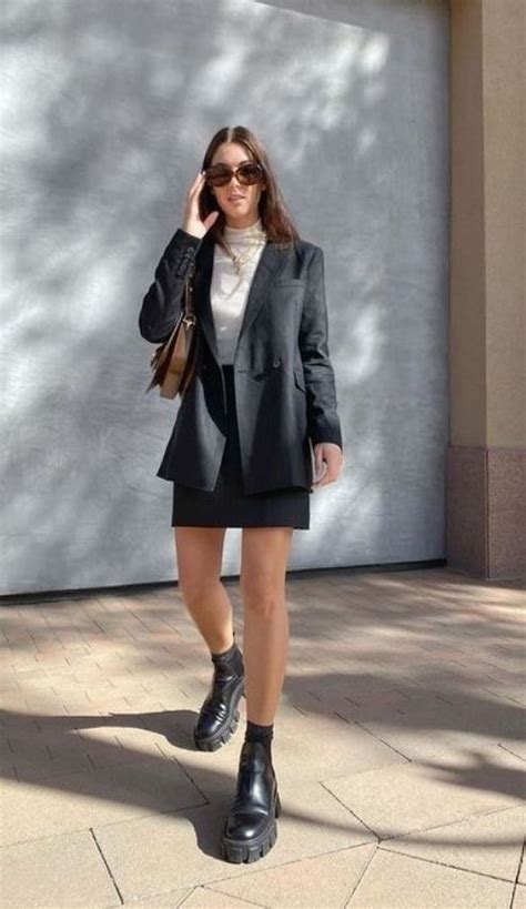 Top Imagen Blazer Negro Outfit Mujer Abzlocal Mx