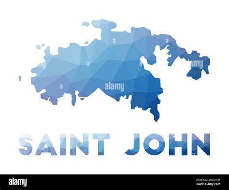 Low poly map of Saint John. Geometric illustration of the island. Saint ...