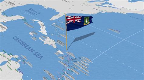 British Virgin Islands, BVI Flag Waving with The World Map, Seamless ...