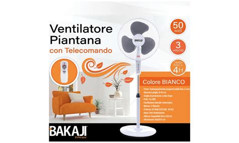 Fino A Su Ventilatore A Piantana Con Telecomando Bakaji Groupon