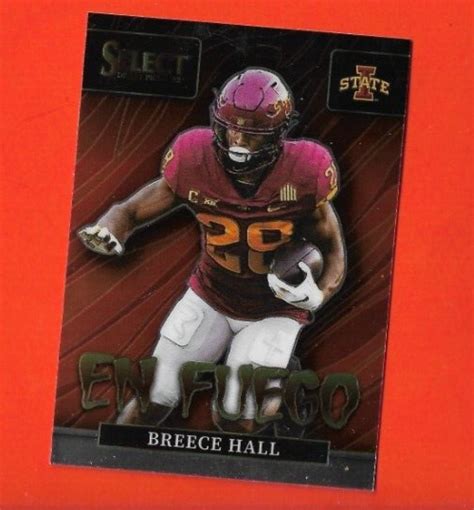 Breece Hall 2022 Panini Select Draft EN FUEGO INSERT Rookie EN HA JETS