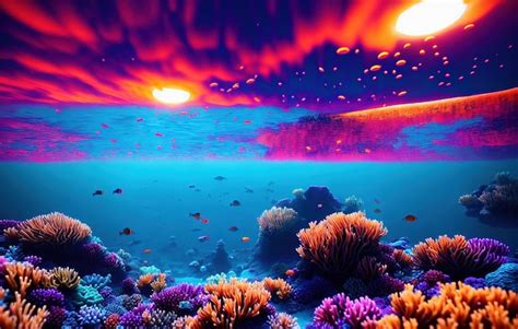 Premium Photo | Coral reef with fish