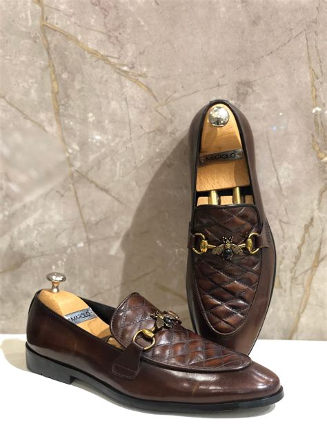 Brown Diamond Bee Loafers Marcilo