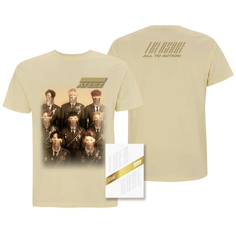 Ateez Treasure Z Ver Package White Edition And Mens Tan T Shirt Shop