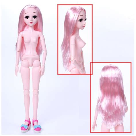 Buy Cm Bjd Doll D Eyes Moveable Jointed Wig Naked Girl Dolls Body With Shoes Accessories