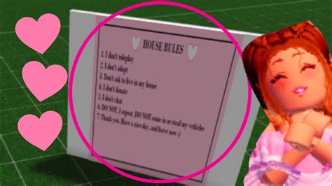 How To Make House Rules For Bloxburg Roblox Tutorial Youtube