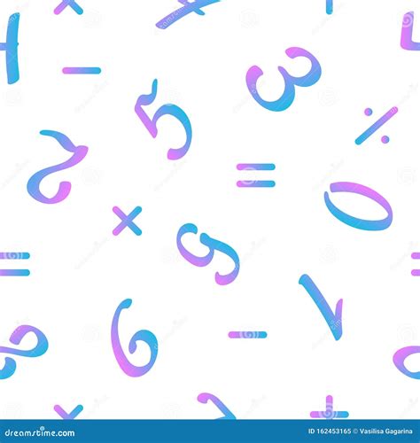 Det Sömlösa Mönstret Består Av Ljusa Tal Ett Två Tre Fyra Fem Sex Sju åtta Nio Noll