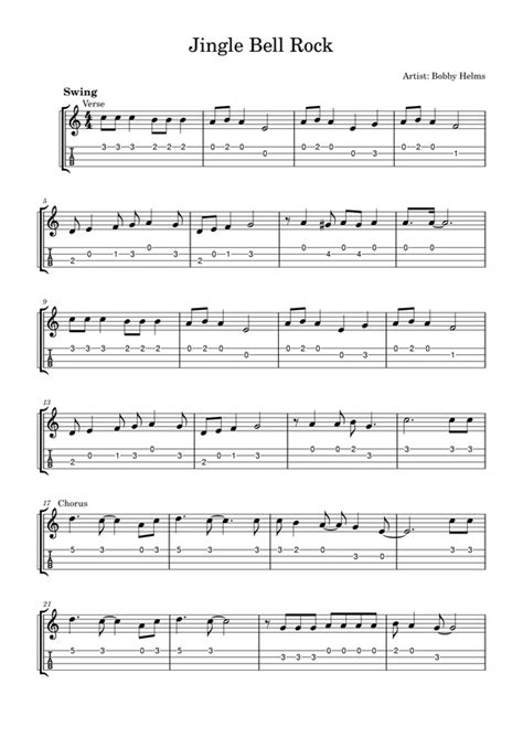 Jingle Bell Rock Easy Ukulele Fingerpicking Tab Fingerstyle Guitar