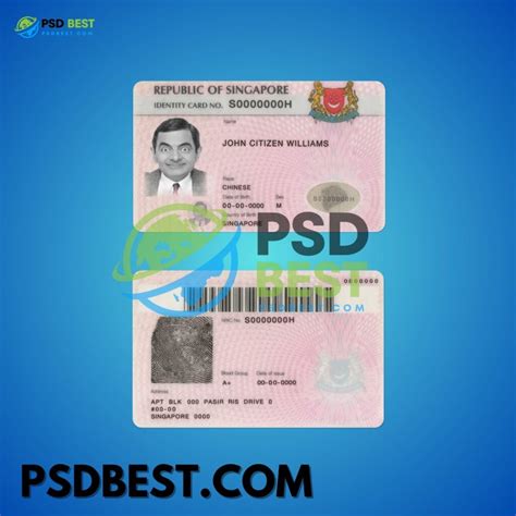 Singapore Fake Id Card Fully Editable Psd Template Psd Best