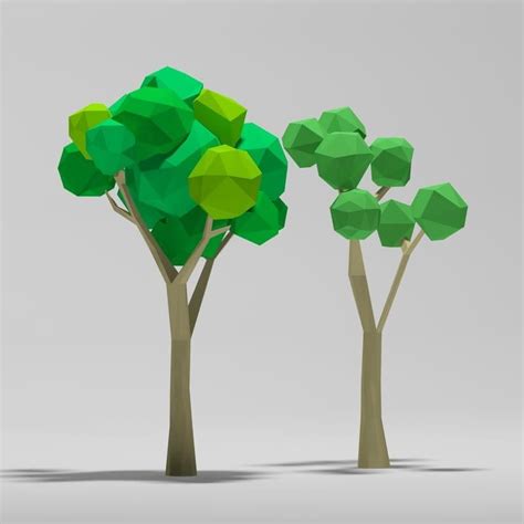 Cartoon Low Poly Trees D Model Ad Poly Cartoon Model Trees Cartoon