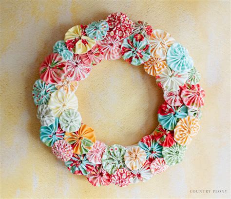 Diy Fabric Yo Yo Wreath Country Peony Blog — Country Peony