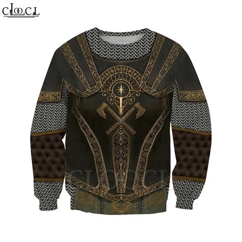 CLOOCL Chainmail Zbroja Rycerza 3D Bluza Z Kapturem Z Nadrukiem