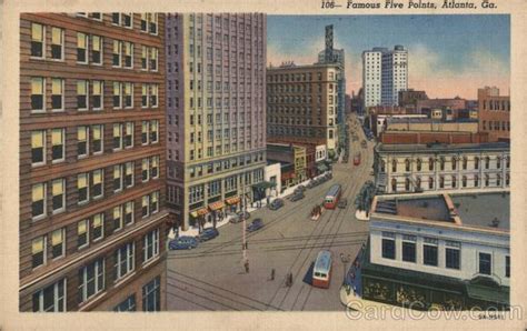 Famous Five Points Atlanta, GA Postcard