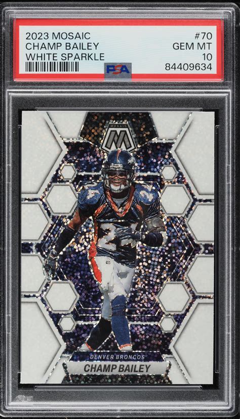 2023 Panini Mosaic White Sparkle Champ Bailey 70 PSA 10 GEM MINT