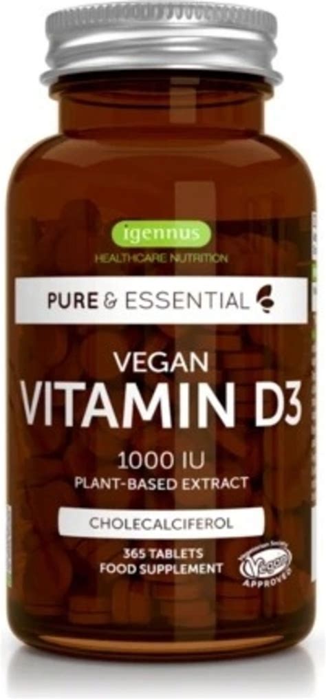 Pure Essential Vitamina D Vegan Ui Comprimidos Igennus