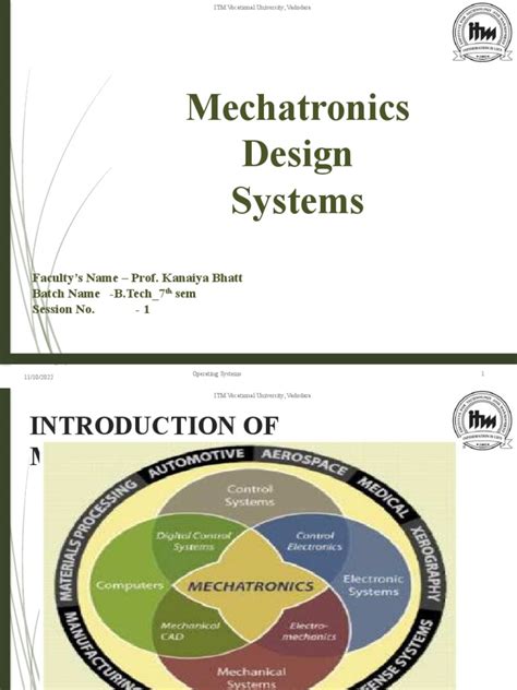 Design of Mechatronics System - CHAP - 1 - 5 - B.tech - Mechatronics ...