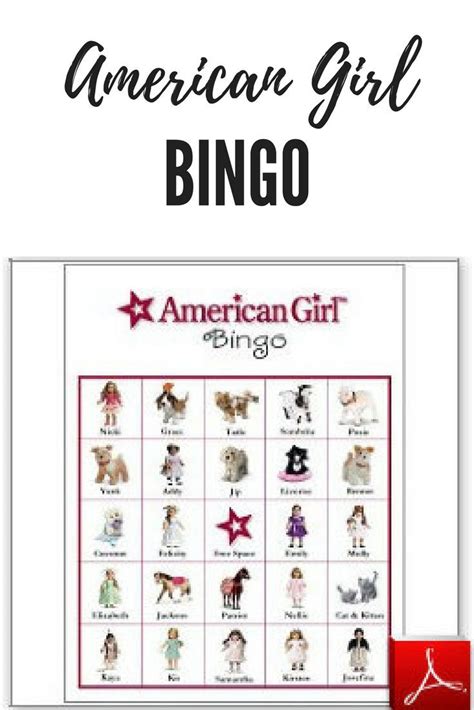 So Much Fun To Play An American Girl Themed Bingo Game Great Printable