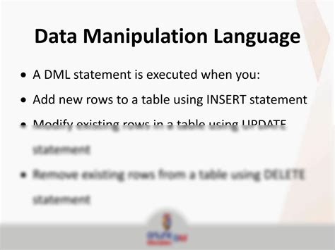 Solution Data Manipulation Language Studypool