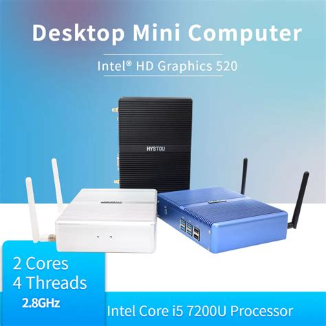 New HYSTOU Fanless Mini PC Wind 10 Intel NUC Core I5 I3 I7 Celeron