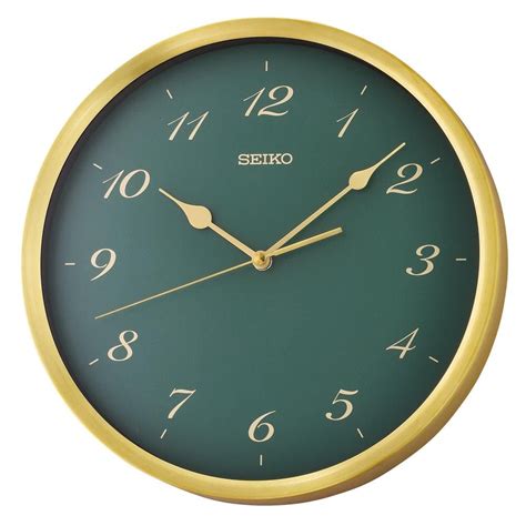 Seiko In Emerald Saito Jewel Tone Wall Clock Qxa Flh The Home Depot