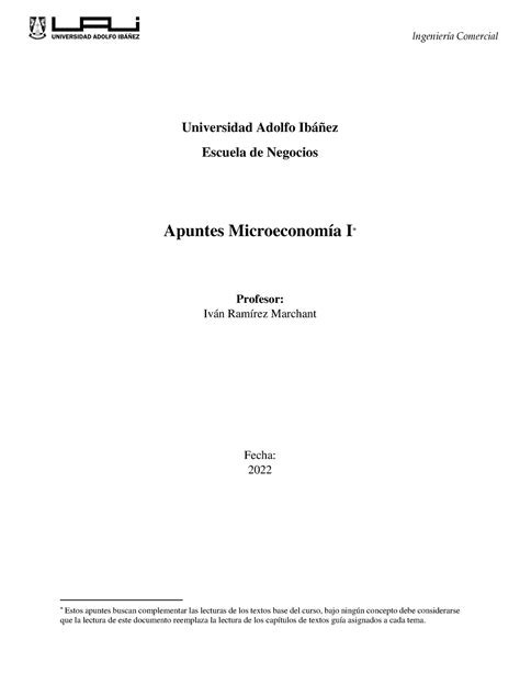 Apuntes Microeconimia Universidad Adolfo Ib Ez Escuela De Negocios