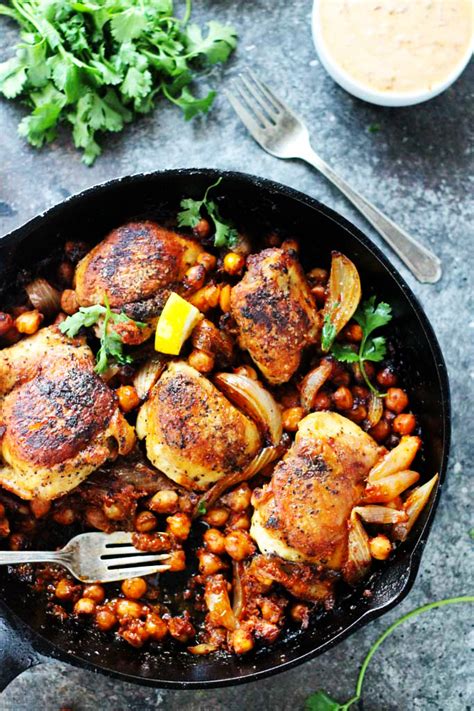 One Pot Harissa Chicken With Chickpeas And Yogurt Platings Pairings