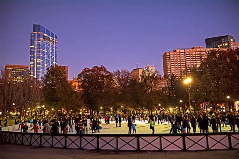 Boston Common Frog Pond Ice Skating Rink Christmas millennium tower ...