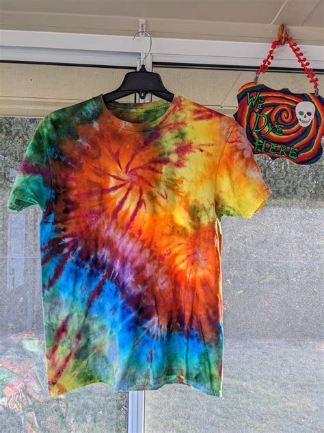 Sale Rainbow Spiral Tie Dye Shirt Unisex Size L Etsy