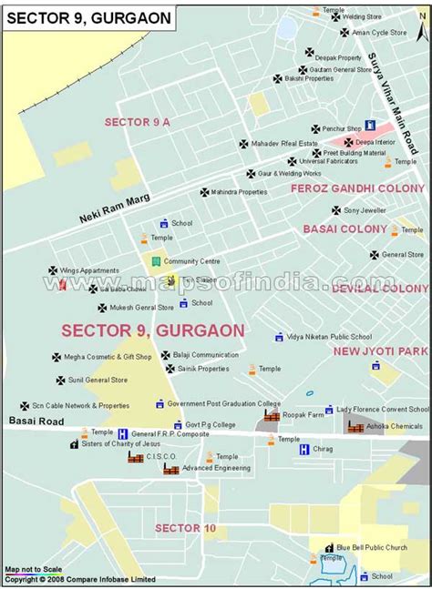 Sector 9 Gurgaon Map