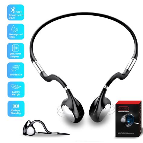 Foldable Bone Conduction Headset Sendcord Ripple Bone Conducting Headphones Wireless Bluetooth