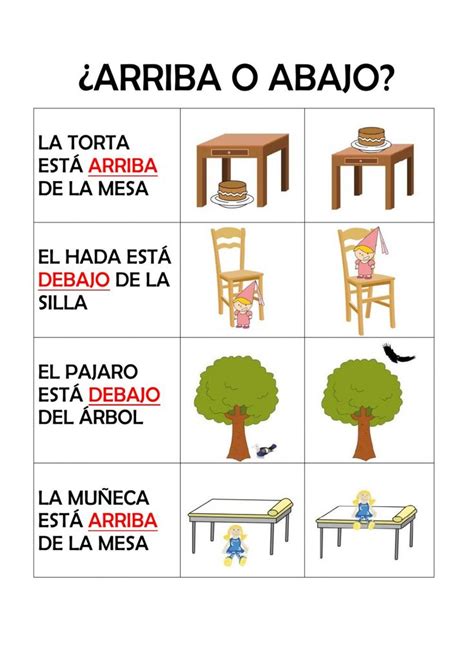 NOCIONES ESPACIALES Arriba Abajo Ficha Interactiva Actividades