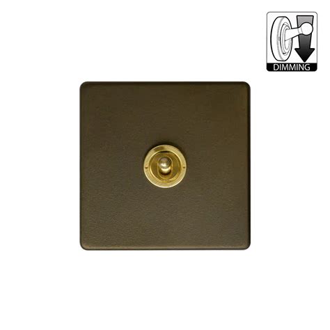 Soho Lighting Fusion Bronze Brushed Brass 1 Gang Dimming Toggle